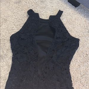 Mini black lace halter top dress!!